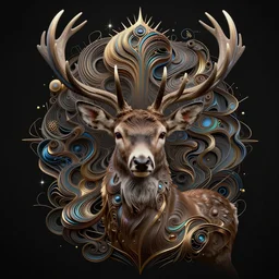 portrait of Galactus merged with a deer. intricate abstract. intricate artwork. octane render, trending on artstation, DeviantArt, captura, very coherent symmetrical artwork. cinematic, hyper realism, high detail, octane render, 8k, iridescent accents