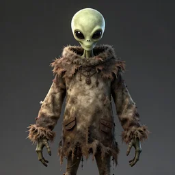 alien scarecrow, rags, symmetrical, highly detailed, digital art, sharp focus, trending on art station, anime art style