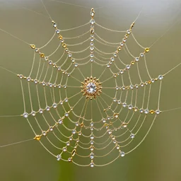 A spiderweb made of gold and sparkling gems!!!!