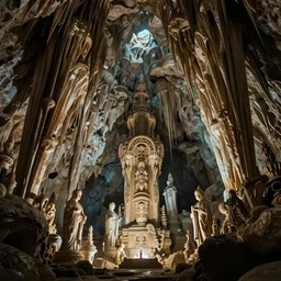 dripping cavern, rare relics, exquisite, volumetric lighting, 8 k octane beautifully detailed render, post - processing, extremely hyper - detailed, intricate, epic composition, cinematic lighting, masterpiece, trending on artstation, stunning art by caravaggio, by bakshi, beautiful cinematic light