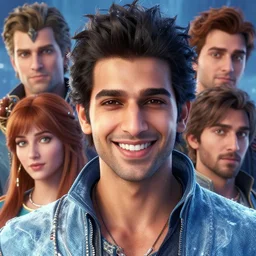 close up portrait, smiling avan jogia as ice mage, alphonse mucha, rhads, ross tran, artstation, artgerm, octane render, 1 6 k