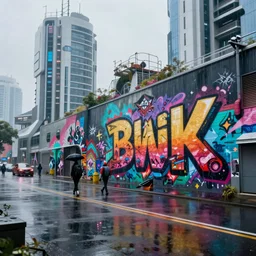 futuristic city realism grafitti android utopia photorealism rain reflection cyber ,8k