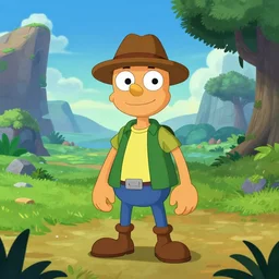 a portrait of a character in a scenic environment by spore ( 2 0 0 8 )