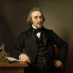 classical painting of a 1 9 th century antiques dealer by, johann spielter