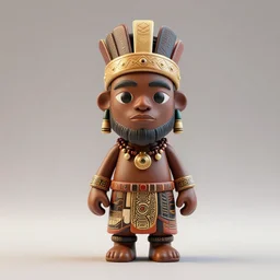 african tribal chief vinyl art toy, 3 d render,