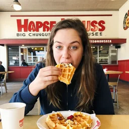 eating at big chungus's waffle house