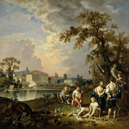 a beautiful painting of a random scene by canaletto