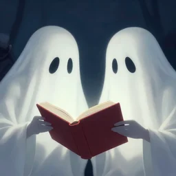 ghosts read a book together