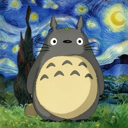 studio ghibli's my neighbor totoro, by van gogh