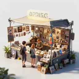 masterpiece concept art, a beautiful highly detailed postmodern sci - fi cyberpunk art bazaar, miscellaneous art shoppe stall, artist of 2 2 nd century, interior of cyberpunk bazaar, cinematic moody colors, welcome, to the shop, realistic shaded lighting poster by ilya kuvshinov, magali villeneuve, artgerm, jeremy lipkin and michael garmash and rob rey,