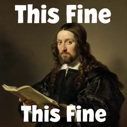 this is fine meme by rembrandt