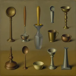 arrangement of pointless objects. painting by rene magritte.