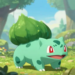 Bulbasaur (pokemon) trending on artstation, ultra detailed, arvalis artstation 8k, rj palmer, character illustration by Greg Rutkowski, Thomas Kinkade.