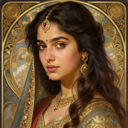 beautiful young teen shraddha kapoor, closeup, d & d, fantasy, intricate, elegant, highly detailed, digital painting, artstation, concept art, matte, sharp focus, illustration, art by artgerm and greg rutkowski and alphonse mucha