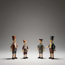 marionettes, rule of thirds, studio lighting, random wall or scenery background