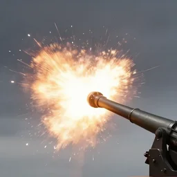 artillery impact, slowmo