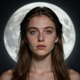 perfectly centered close up portrait, goddess of moon, candid photography, by anne stokes, highly detailed, character concept
