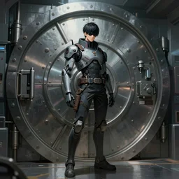 a top secret vault with many locks, detailed digital illustration by greg rutkowski, cyberpunk, android netrunner