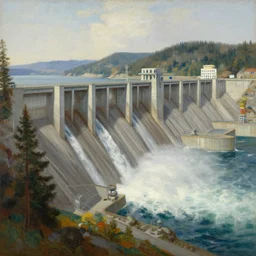 grand coulee dam, painting by thomas cole