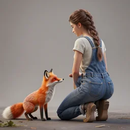 a girl and a fox painted by pascal campion, octane render, unreal engine 6