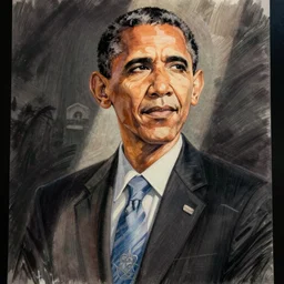 obama drawn in the style of anime
