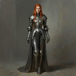 ultra realist soft painting of a single gothic armored mage in a full long curvy slim dress in Elden Ring, thin long auburn hair,  symmetry accurate features, very intricate details, volumetric lighting, by Tom Bagshaw Boris Vallejo