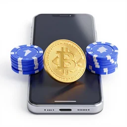 gambling tokens as bitcoin, 3 d, photo from las vegas parano mobile