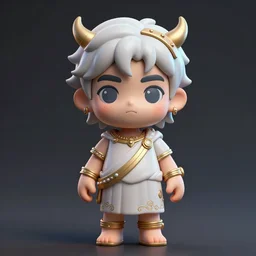 a digital painting of an ancient greek god, chibi, by antonio mello, 3 d nft, nendoroid 3 d, cyberpunk artm, cgsociety, seapunk, anime aesthetic, rendered in maya