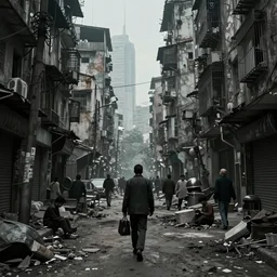 in the dystopian city of 1 7, the government controls everything and the people are living in poverty and squalor. the streets are dirty and dangerous, and the only way to survive is to obey the government's rules.