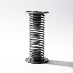 industrial slinky, studio product photography, isolated on a pure white background, centered, entire object in frame, sharp focus, soft studio lighting