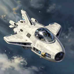 art deco spaceship in anime cyberpunk style by Hayao Miyazaki