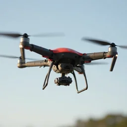 crab drone quadcopter, realistic, low angle photograph