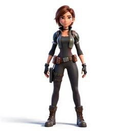 young secret agent with gadgets, detailed 3d character render, full body, standing, isolated on a pure white background, centered, whole figure in frame, sharp focus, studio lighting