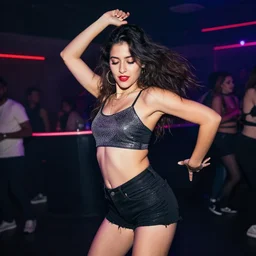 woman dancing in night club