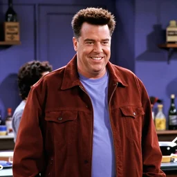 film still of john candy in the TV show friends, vibrant high contrast, octane, arney freytag, cinematic, glamorous, backlit, rim lighting, 8k