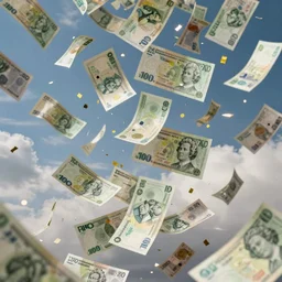 heaven, british money notes raining down from sky, money confetti,  beautifully, fantasy, dramatic, intricate, elegant, highly detailed, digital painting, artstation, concept art, smooth, sharp focus, illustration, art by Gustave Dore, octane render