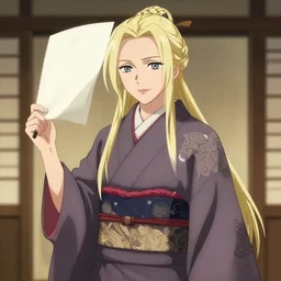 cersei lannister japanese ukyo style, she is wearing a kimono, rice paper