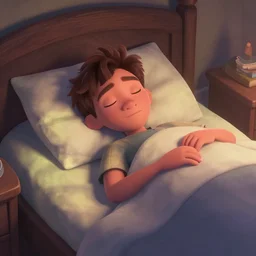 Lofi portrait while sleeping, Pixar style by Joe Fenton and Stanley Artgerm and Tom Bagshaw and Tim Burton