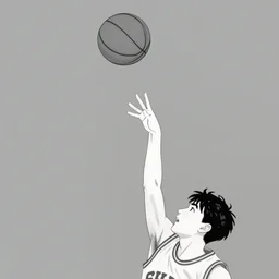 hand throwing a basketball up - air, minimal digital art, flcl style, minimalist, japanese art, emo goth phone wallpaper