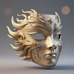 an elaborate intricate mask made of wind, rendered in octane, behance hd, bokeh backdrop