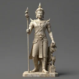 sculpture of king ramkhamhaeng, king of sukothai, made by michelangelo, art station, concept art