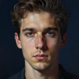 portrait of a male, extreme fine detail background, night, highly detailed, high quality, digital painting, hyperrealistic, by alessandro tomassetti