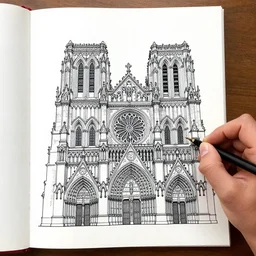 cathedral, coloring book,