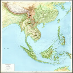 map of mainland southeast asia, 1 7 th century, high accuracy, based on geographical map,