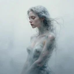 A woman made of water and mist, masterpiece digital painting by Alex Grey, Greg Rutkowski, artstation, 4k wallpaper
