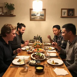 hold on! having dinner right now