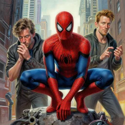 a highly detailed nordic!!!!!!!!!!!!!!!!!! painting of peter parker, by james gurney, greg rutkowski, by craig mullins