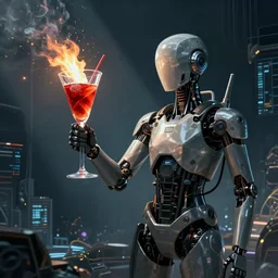 a molotov cocktail in cyberspace, dreamlike digital illustration by greg rutkowski,, android netrunner
