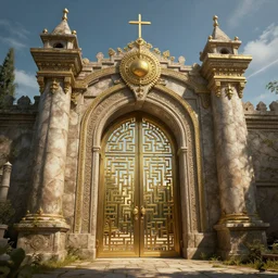the gate to the eternal kingdom of maze, fantasy, digital art, hd, detailed.