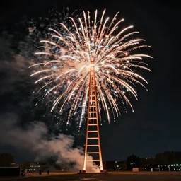 sky ladder, fireworks art, explosion art, by cai guo - qiang